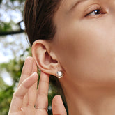 Smiley® Silver Hollow Half-Bead Stud Earring